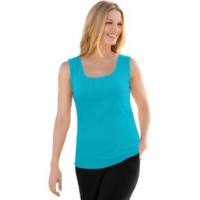 Woman Within Plus Size Rib Knit Tank in Kuwait