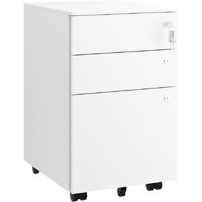 خزانة ملفات متنقلة مع 3 أقفال، و3 خزائن ملفات ذات أدراج للمكتب المنزلي، وخزانة ملفات معدنية أسفل المكتب مقاس A4/Letter/قانوني، وقابلة للقفل، ومجمعة بالكامل باستثناء العجلات، باللون الأبيض in Kuwait