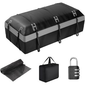 30 Cubic Feet Car Rooftop Cargo Carrier Bag, Soft-Shell Car Roof Luggage Bag for All Vehicles with/Without Racks, Include 2 Reinforced Straps, 6 Door Hooks, Anti-Slip Mat, Luggage Lock in Kuwait