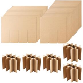 5 مجموعات من مجموعات فواصل أكواب الصناديق المتحركة، ومقسم تعبئة أطباق النبيذ الزجاجية لصناديق النقل، وفواصل من الورق المقوى لصندوق 16 × 12 × 12 بوصة (الصندوق غير متضمن) in Kuwait