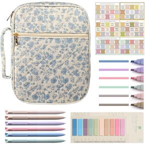 حقيبة الكتاب المقدس للنساء، حافظة كبيرة مبطنة للكتاب المقدس مع مقبض متين وجيوب إضافية، هدية مسيحية للسيدات (زهرة متعددة) in Kuwait