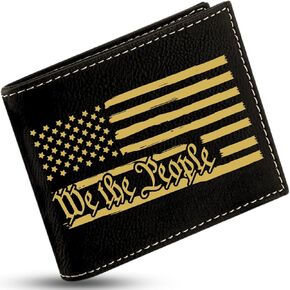 Trump Patriotic Faux Leather Wallet with RFID Blocking – Engraved leatherette Wallet for Men – Trump Dance, Trump Fight, American Flag, Best Grandpa Ever (Mount Trumpmore, Black/Gold) in Saudi Arabia