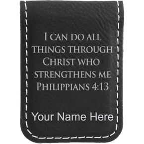 LaserGram Slim Magnetic Money Clip, Bible Verse Philippians 4-13, Personalized Engraving Included (Golf White) in Kuwait