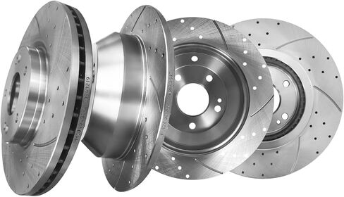 PM Auto Set of 4 Front 300mm-Rear 302mm Drilled Slotted Brake Disc Rotors Replacement for 2010-2012 Hyundai Santa FE in Saudi Arabia