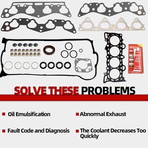 MITZONE Cylinder Head Gasket Set, Cylinder Head Gasket Bolt Set & Timing Belt Kit Fit for Honda Civic 1996-2000 1.6L L4 Honda D16Y5 D16Y7 D16Y8 Engine Replace HS54234 HB4029 TKH005 in Saudi Arabia