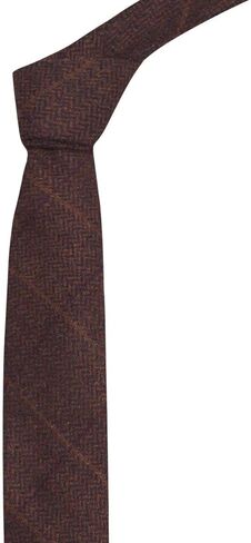 King & Priory Luxury Mahogany Herringbone Check Necktie, Tweed in Saudi Arabia