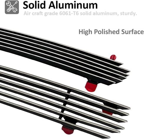 Chrome Front Grill Grille fits 1999-2002 Chevy Silverado 1500/2000-2006 Chevy Suburban Tahoe Aluminum Billet Grille Insert Polished（2pcs） in Saudi Arabia