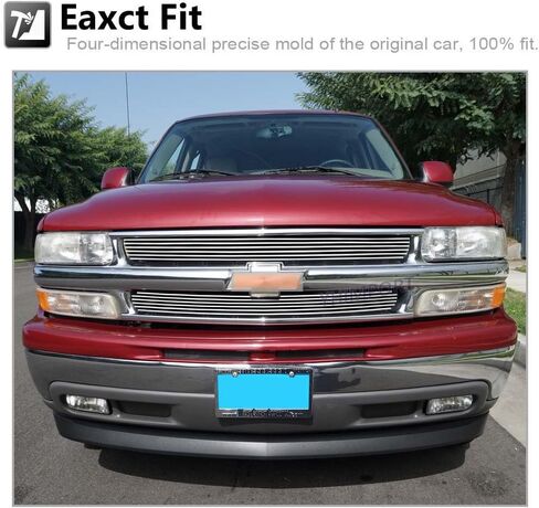 Chrome Front Grill Grille fits 1999-2002 Chevy Silverado 1500/2000-2006 Chevy Suburban Tahoe Aluminum Billet Grille Insert Polished（2pcs） in Saudi Arabia