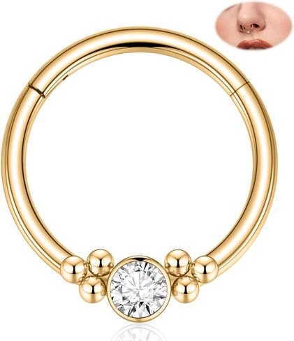 FUNLMO Septum Ring Daith Piercing Jewelry 316L Surgical Steel Nose Ring Hoop Helix Daith Tragus Conch Piercing Jewelry in Saudi Arabia