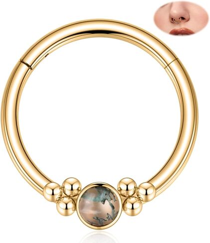 FUNLMO Septum Ring Daith Piercing Jewelry 316L Surgical Steel Nose Ring Hoop Helix Daith Tragus Conch Piercing Jewelry in Saudi Arabia