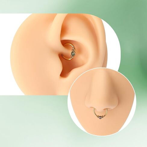 FUNLMO Septum Ring Daith Piercing Jewelry 316L Surgical Steel Nose Ring Hoop Helix Daith Tragus Conch Piercing Jewelry in Saudi Arabia