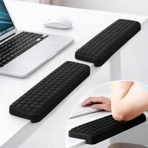 مسند للذراع للمكتب، قطعتان من وسادات المعصم للوحة المفاتيح من الإسفنج الذكي على شكل حرف L مع قاعدة مضادة للانزلاق، وسادة مريحة لحافة المكتب ومسند للمعصم للوحة مفاتيح الكمبيوتر والاستخدام المكتبي والمنزلي in Kuwait