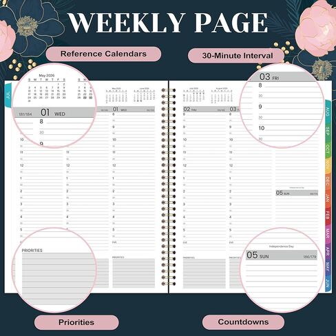 2024-2027 Monthly Planner/Calendar - July 2024 - June 2027, 3 Year Monthly Planner 2024-2027, 9'' x 11'', 36 Monthly Tabs, Pocket, Note Pages in Kuwait