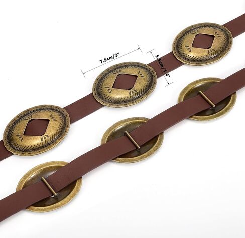 TRIWORKS Western Belts for Woman Oval Concho Belt Cowgirl Belt Boho Disc Belt Buckle for Dress Jeans Country Concert Outfit in Saudi Arabia