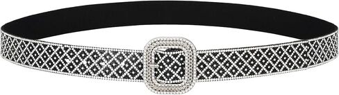 XZQTIVE Women's 0.85 Inch Rhinestone Statement Belt Sparkly Glitter Belts for Dresses Jeans Pants Chic Party Outfits in Saudi Arabia