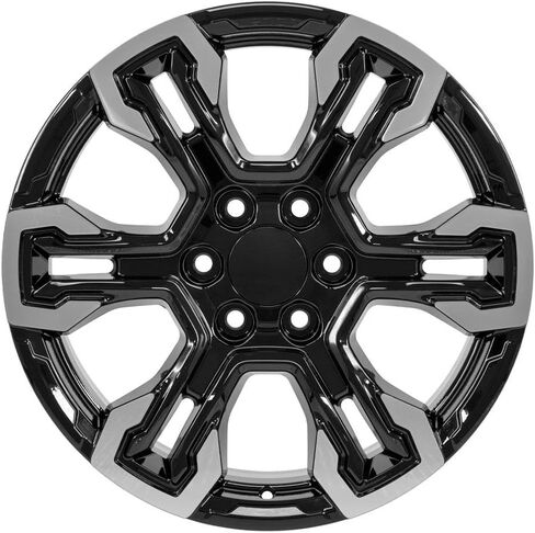 OE Wheels CV65 20 Inch Rims and Tires Fit Silverado 1500 ZR2 Style 6x139.7 20x9 Gloss Black Machined - Hollander 14089 - TS-37 AT 275/55-20 (Set of 4) in Saudi Arabia