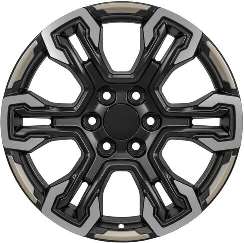 OE Wheels CV65 20 Inch Rims and Tires Fit Silverado 1500 ZR2 Style 6x139.7 20x9 Satin Black Machined Face - Two Tone - Hollander 14089 - TS-37 AT 275/55-20 (Set of 4) in Saudi Arabia