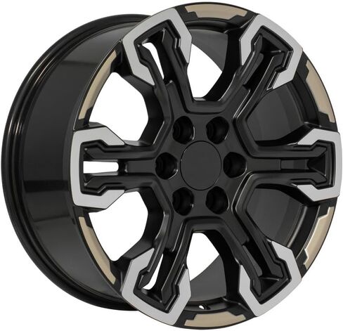 OE Wheels CV65 20 Inch Rims and Tires Fit Silverado 1500 ZR2 Style 6x139.7 20x9 Satin Black Machined Face - Two Tone - Hollander 14089 - TS-37 AT 275/55-20 (Set of 4) in Saudi Arabia