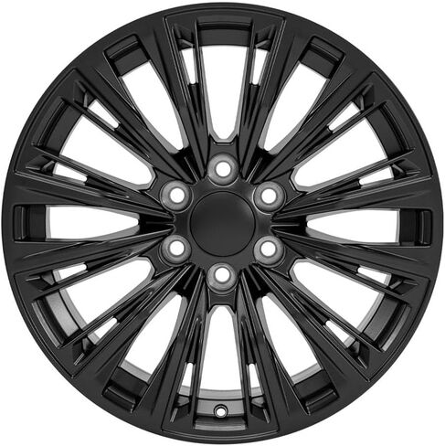 إطارات وإطارات OE Wheels CA93 مقاس 20 بوصة تناسب طراز سلسلة Escalade-V 6x139.7 20x9 أسود ساتان - هولاندر 4869 - TS-37 AT 275/55-20 (مجموعة من 4) in Saudi Arabia