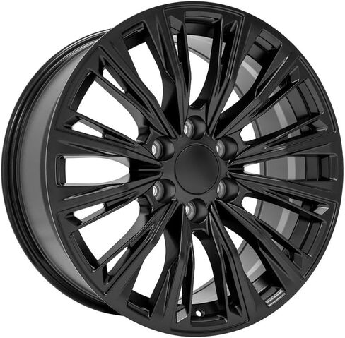 إطارات وإطارات OE Wheels CA93 مقاس 20 بوصة تناسب طراز سلسلة Escalade-V 6x139.7 20x9 أسود ساتان - هولاندر 4869 - TS-37 AT 275/55-20 (مجموعة من 4) in Saudi Arabia