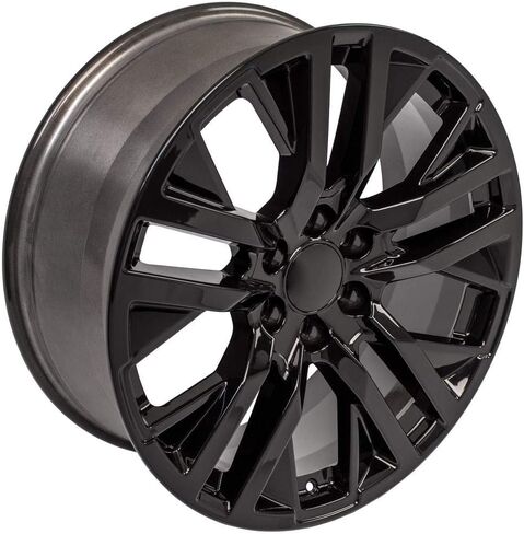 OE Wheels CV38 22 Inch Rims and Tires Fit Sierra 1500 Style 6x139.7 22x9 Gloss Black - Hollander 5903 - TS-37 AT 285/45-22 (Set of 4) in Saudi Arabia