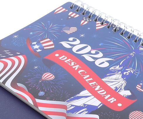 Mini Desk Calendar 2026: Patriotic Flip Desk Calendar - Small Standing Monthly Planner for Scheduling Notetaking and Organization in Saudi Arabia