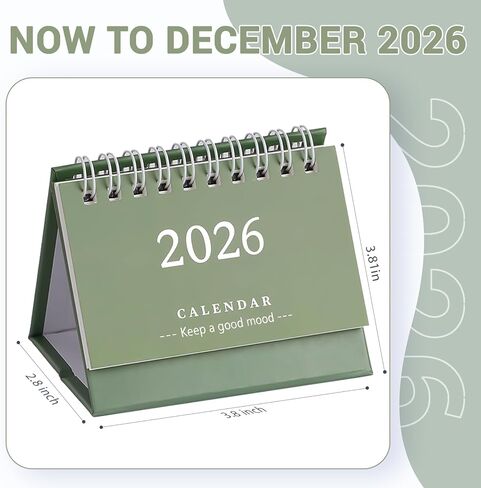 8/16 لتقويم المكتب الصغير 2026، لتقويم المكتب الصغير 2025-2026 - يمتد من يوليو 2025 حتى ديسمبر 2026، تقويم مكتبي صغير ورق سميك مزدوج الأسلاك للمدرسة والمكتب المنزلي (16 قطعة) in Saudi Arabia