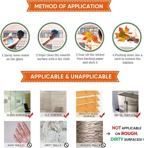216 قطعة من ملصقات نافذة الخريف لتزيين النوافذ في الخريف والخريف وعيد الشكر وديكورات النوافذ الزجاجية in Kuwait