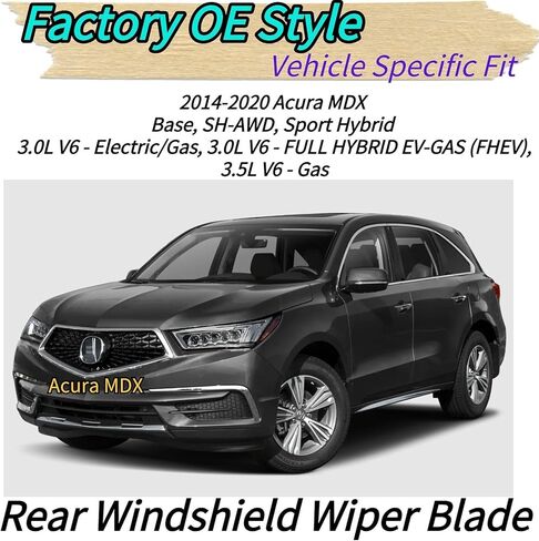 Rear Wiper Blade & Arm Replacement for Acura MDX 2014-2020 2015 2016 2017 2018 2019 - OEM Fit for Base SH-AWD Sport Hybrid Models - All-Season Rear Back Windshield Wiper Blade Set in Saudi Arabia
