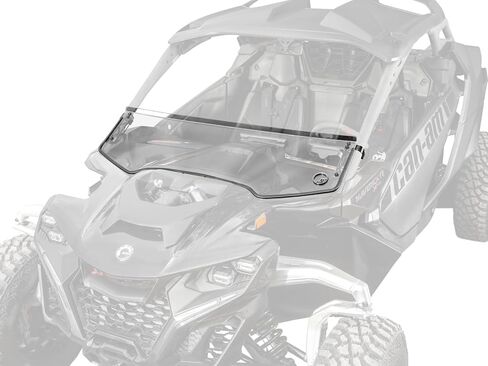 SuperATV نصف زجاج أمامي مقاوم للخدش لـ Maverick R، طلاء صلب بصري XR، 1/4 بوصة بولي كربونات أقوى 250 مرة من الزجاج، حماية فائقة ونمط أنيق، صناعة أمريكية، بدون صبغة in Saudi Arabia