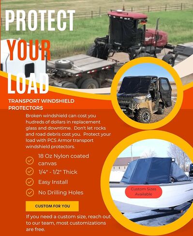 TRANSPORT WINDSHIELD PROTECTOR, 1/2" THICK, NO TOOLS, NO DRILLING, COMPATIABLE WITH ALL VEHICLES. TRANSPORT WITH CONFIDENCE AND STYLE! MADE IN AMERICA in Saudi Arabia