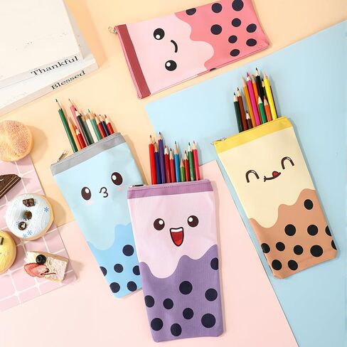 12 Pcs 100 Days of School Favors Cute Colorful Bubble Pencil Case Pop up Stand up Pencil Pouch Bulk with Zipper Standing Stationery Novelty Teacher Appreciation Gift for Student School Supplies in Kuwait
