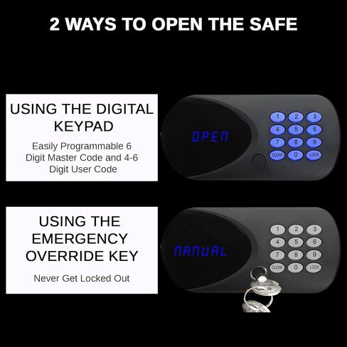 ACS-6 Large Digital Laptop Safe Box for Home, Office & Hotel – Fits 17" Laptop, Shelf, Electronic Keypad, Motorized Bolts, LED Display, USB Port & Emergency Key Lock – 1.25Cu.Ft Black in Saudi Arabia