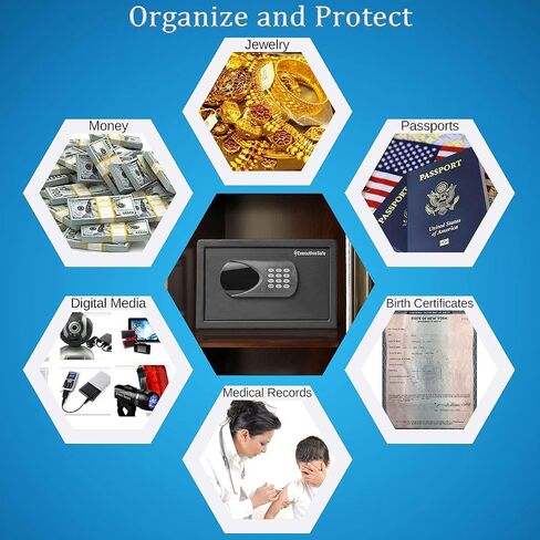 ACS-6 Large Digital Laptop Safe Box for Home, Office & Hotel – Fits 17" Laptop, Shelf, Electronic Keypad, Motorized Bolts, LED Display, USB Port & Emergency Key Lock – 1.25Cu.Ft Black in Saudi Arabia