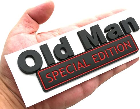 عبوة واحدة من شعارات Big Old Man Special Edition شعارات ثلاثية الأبعاد لشاحنة السيارة البديلة متوافقة مع المركبات العالمية والشاحنات وسيارات الدفع الرباعي وملصق لاصق قوي بطول 5.9 بوصة (كروم) in Kuwait