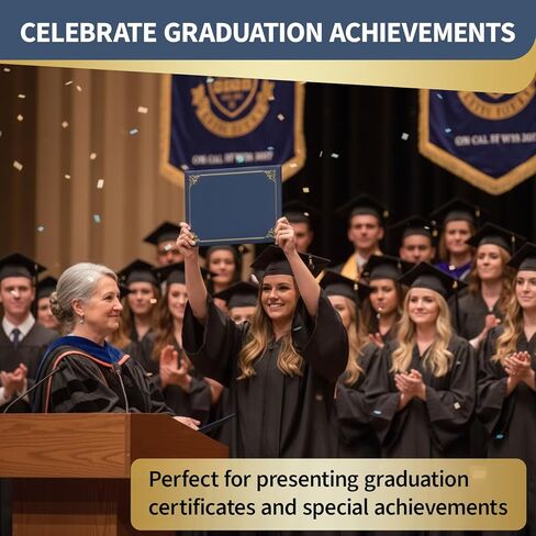 Binditek 50 Pack Certificate Holders, 350GSM Diploma Folders with Gold Foil Border, Navy Blue, Fits 8.5″ × 11″ Certificates for Graduation & Awards in Saudi Arabia