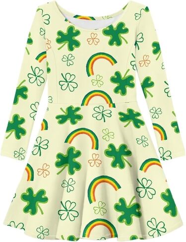 Long Sleeve Dresses for Little Girls Casual Twirly Dresses for Girls 3-16 Years Old in Saudi Arabia