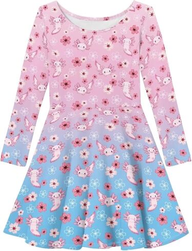 Long Sleeve Dresses for Little Girls Casual Twirly Dresses for Girls 3-16 Years Old in Saudi Arabia