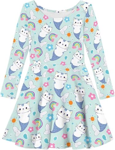 Long Sleeve Dresses for Little Girls Casual Twirly Dresses for Girls 3-16 Years Old in Saudi Arabia