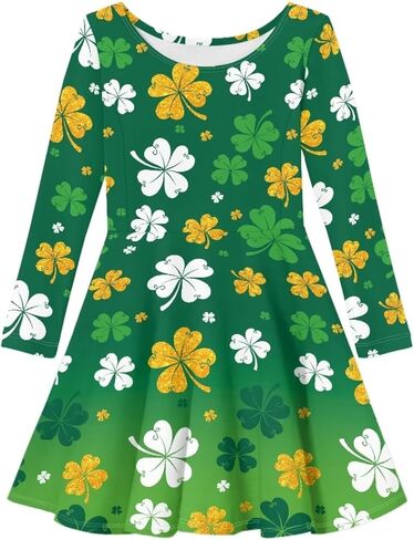 Long Sleeve Dresses for Little Girls Casual Twirly Dresses for Girls 3-16 Years Old in Saudi Arabia
