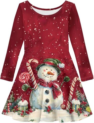 Long Sleeve Dresses for Little Girls Casual Twirly Dresses for Girls 3-16 Years Old in Saudi Arabia