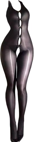 RUIBAVYA Body Stockings For Women Sexy Shiny Tights Strappy Lingerie Bodysuit Full Body Stocking in Saudi Arabia