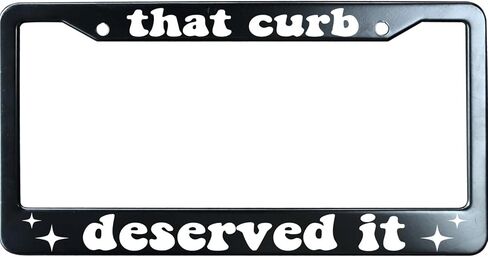 These Curbs aren't Going to Hit Themselves Matte Black License Plate Frame Cover Humor Funny, Heavy Duty Stainless Steel Auto Car Tag Frame with 2 Holes & Free Screws in Saudi Arabia