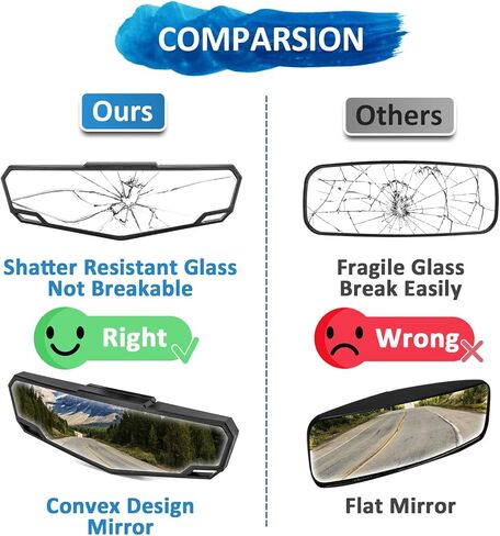Wsays Center Rear View Mirror Racing Off-Road mirror Compatible with Polaris Ranger 570 900 1000/Crew XP 1000/Crew 2015-2025 Fit Can Am Defender in Saudi Arabia