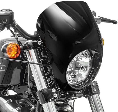 هدية المصباح الأمامي لعام 1982 في وقت لاحق Sportster Dyna، قناع هدية للمصابيح الأمامية للدراجات النارية Harley Davidson Sportster XL Iron 883 1200 SuperLow Dyna FXD Low Rider Super Glide (أسود لامع) in Kuwait