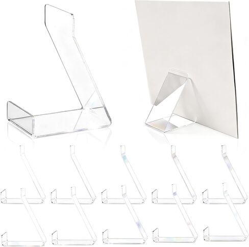 10 Pack Clear Acrylic Vinyl Record Stand Display, Tabletop Album Now Playing Holder, Record Display Stand for Album Collection Storage and Showcase, Gift for Music Lovers Player Accessory in Saudi Arabia