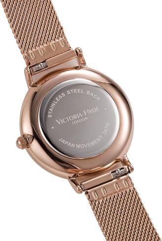 VICTORIA HYDE Big Face Women Wristwatches Rose Gold Japanese Quartz Ladies Watch with Metal Mesh Band-Blue/Mesh Band in Saudi Arabia
