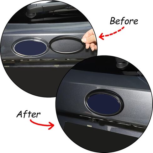 Front Rear Emblems Ring Trim for S-ubaru Outback 2021-2024 2025 Accessories, ABS Front Grille Logo Trim Back Badge Decoration Cover Trim 2Pcs (Matte Black) in Saudi Arabia
