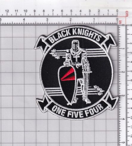 VF-154 Black Knights Glow-in-The-Dark Squadron Patch – F-14 Tomcat Atsugi Heritage – شعار دائري مخيط مقاس 4 بوصات مع دعم بلاستيكي – رقعة مقاتلة تابعة للبحرية الأمريكية مضيئة ضوئيًا in Saudi Arabia