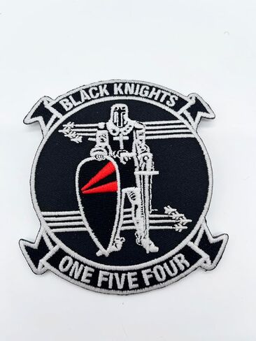 VF-154 Black Knights Glow-in-The-Dark Squadron Patch – F-14 Tomcat Atsugi Heritage – شعار دائري مخيط مقاس 4 بوصات مع دعم بلاستيكي – رقعة مقاتلة تابعة للبحرية الأمريكية مضيئة ضوئيًا in Saudi Arabia
